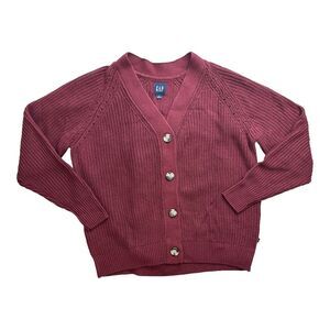 Gap Women's Soft Knit Button Front Relaxed Fit Cardigan - Zinfandel